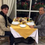 世界で2番目に大きいレストランRestaurante Madalossoにて上田さん(右)と食事