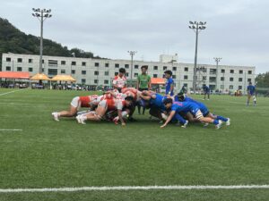 10月12日、第4節 新潟食料農業大学戦のスクラム